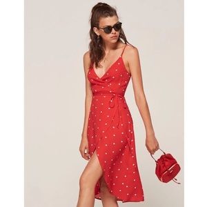 Reformation Polkadot Wrapped Dress